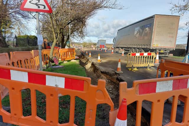 Roadworks in Isham are causing huge queues.