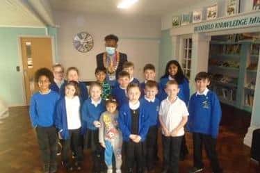 Corby town deputy mayor Cllr Tafadzwa Chikoto visits Beanfield Primary