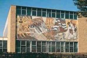 The mosaic on the Kettering Grammar School