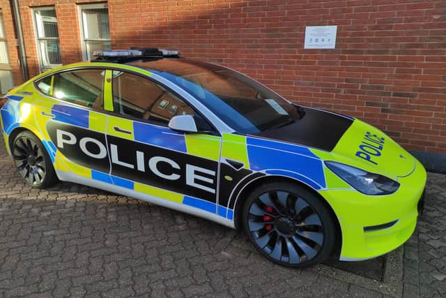 Northants Police are going electric in this Tesla on Tuesday