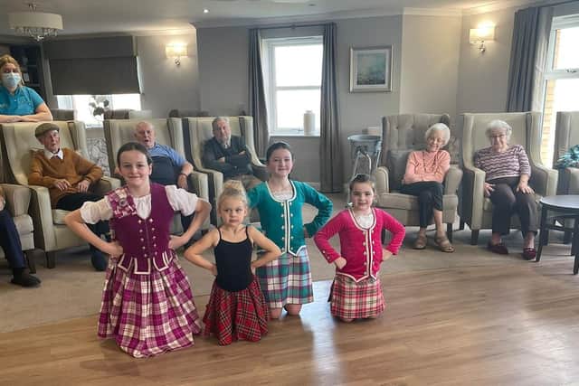 Highland Dancers visit Priors Hall Care Home for Burns Night