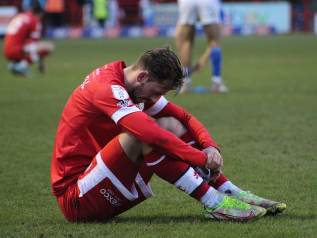 Jack Powell. Crawley Town v Hartlepool United. Picture by Cory Pickford SUS-221202-205944004