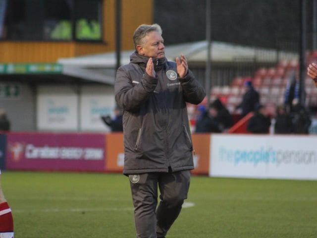 John Yems. Crawley Town v Hartlepool United. Picture by Cory Pickford SUS-221202-210022004