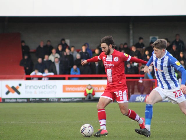 Jack Payne. Crawley Town v Hartlepool United. Picture by Cory Pickford SUS-221202-205840004