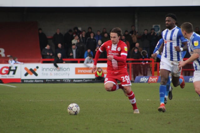 Sam Matthews. Crawley Town v Hartlepool United. Picture by Cory Pickford SUS-221202-210745004