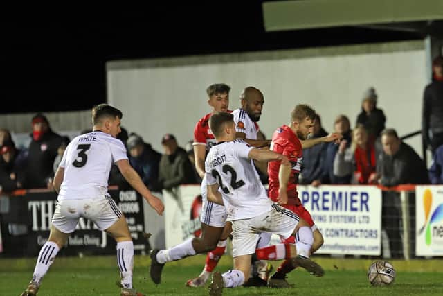 Callum Stead gave the Poppies a lifeline when he fired home their first goal