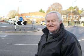 Paul Ansell with the award-winning roundabout in Northfield Avenue