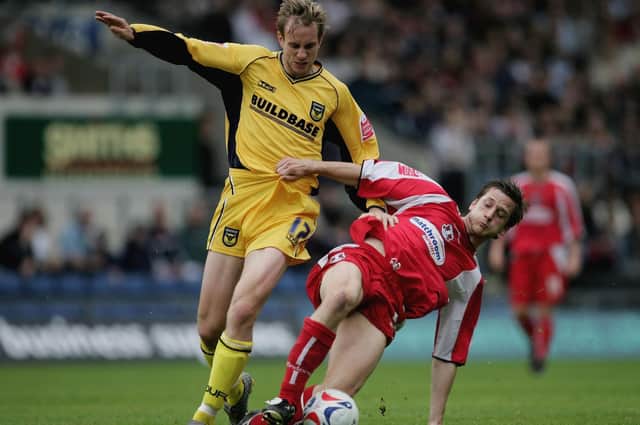 Andy Burgess, pictured playing for Oxford United in his playing career, is the new interim manager at AFC Rushden & Diamonds