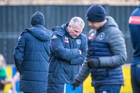 Gary Mills pictured on the sidelines during Corby Town's 3-3 draw at Sporting Khalsa. Pictures by Jim Darrah