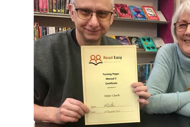 Read Easy success story - Pete with his certificate