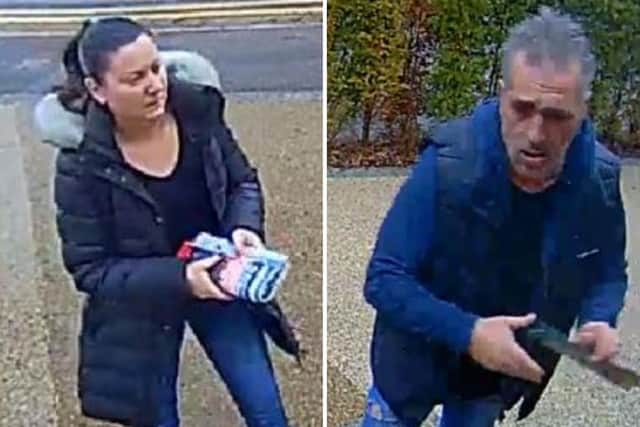 Detectives have issued these images of a man and a woman they want to speak to following a burglary in Northampton. Photo: Northamptonshire Police