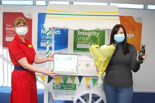 DAISY Award Director of Nursing Fiona Barnes and Community Midwife Michelle Paladino