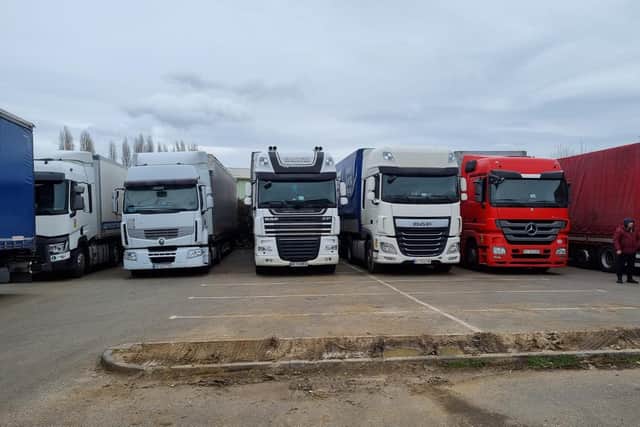 The truckers had been stuck on the A14