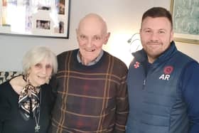 Adam Rossington visited cricket fan, Patrick Egan, and partner Pam Faulkner.