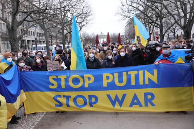 There have been anti-war protests at major cities around the world