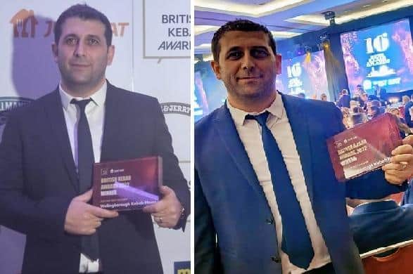 Murat Kaya with his award at the British Kebab Awards 2022