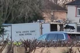 The bomb squad at the scene.