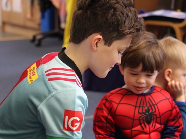 Oakwood School Prep School pupils have been sharing stories with younger pupils, while years three to six have made sock puppets relating to a favourite book character