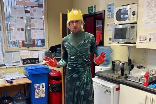 Jane Towers shared this photo her teacher son as Lady Macbeth