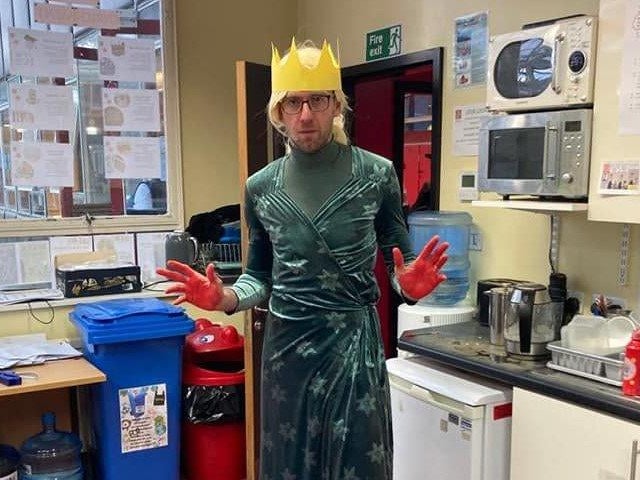 Jane Towers shared this photo her teacher son as Lady Macbeth
