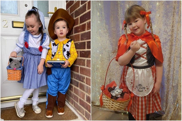 Shani Clay shared this snap of Ayva and Albie as Dorothy and Woody, and Jess Rollings shared this photo of Isla rae as Little Red Riding Hood