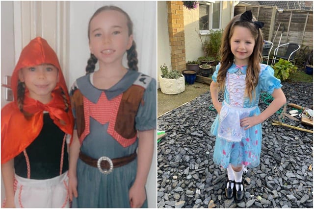 Stacey Marie Walker shared this snap of Gracie and Lily as Little Red Riding Hood and Cow Girl, and Lauren Thompson shared this photo of Sienna as Alice