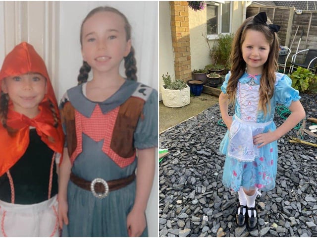 Stacey Marie Walker shared this snap of Gracie and Lily as Little Red Riding Hood and Cow Girl, and Lauren Thompson shared this photo of Sienna as Alice