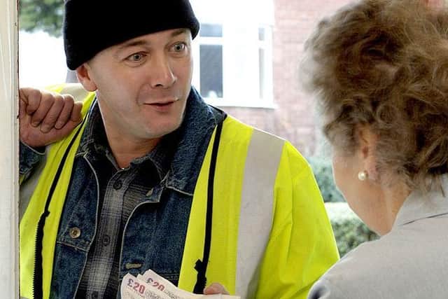 Rogue traders targeting the elderly and vulnerable raked in £14,000 during the first two months of 2022. (File picture of a model).