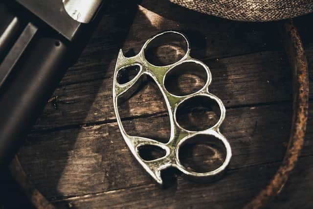 Knuckledusters like this one are illegal — even for collectors or historians