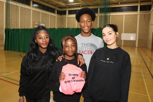 Mary-Felicia Gomez, 17, Kelly Kuziva, 16, Prince Aird, 16, and Maya Lynch, 15.
