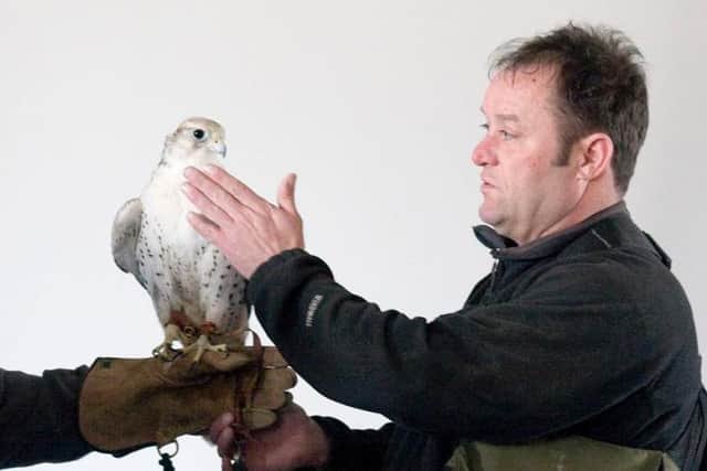 Wayne Davis with one of his birds