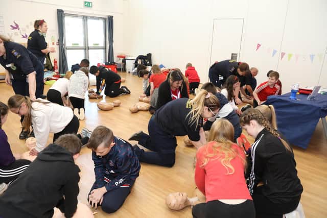 Community First Responders turned out to help teach sessions across the school