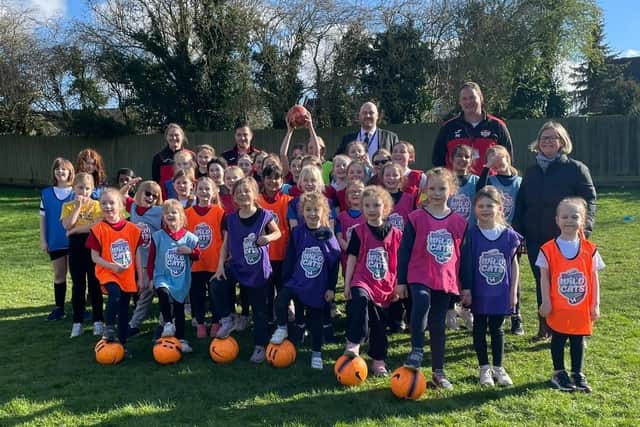 The girls taking part in the session at Cranford CE Primary School