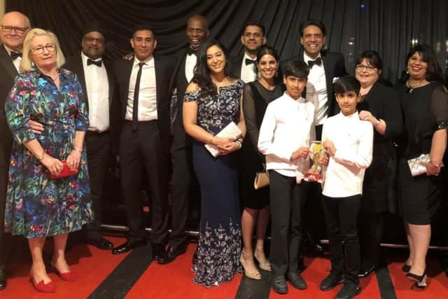 Amarjit Singh with his family and friends
