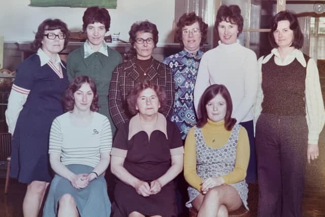 bottom row on the left former Finedon Infant School teacher Sandra Pentelow - £1,000 was donated to the school in her memory to buy books for the pupils