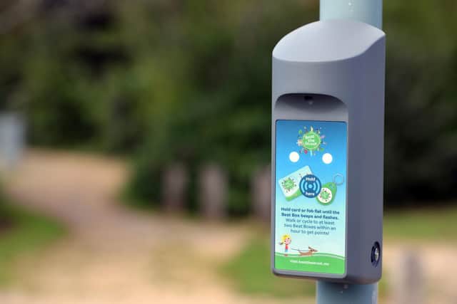Beat Boxes are attached to lampposts and a registered fob is used to count the number of boxes visited