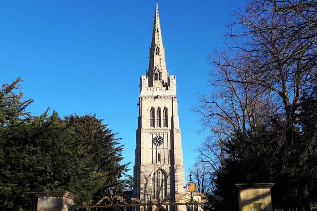 The medieval spire is 179 feet (55 metres) high