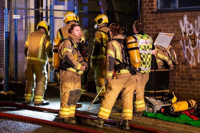 Up to 20 firefighters tackled the fire in Northampton town centre