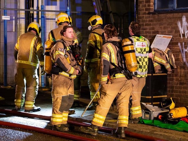 Up to 20 firefighters tackled the fire in Northampton town centre