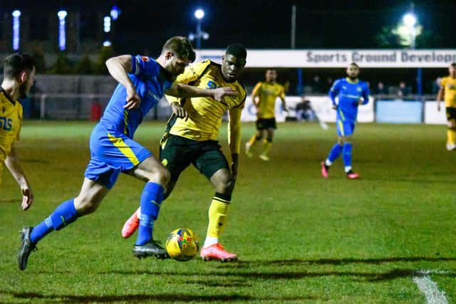 Lauric Diakiesse marked his first home game with AFC Rushden & Diamonds by scoring their opening goal