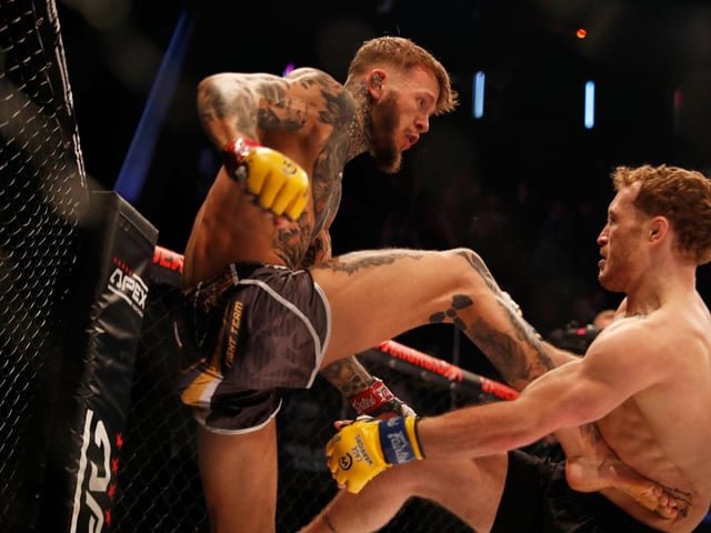 Fight action between Jordan Vucenic and James Hendin