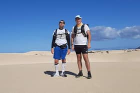 Andy Slater and Duncan Short in training for the Marathon des Sables