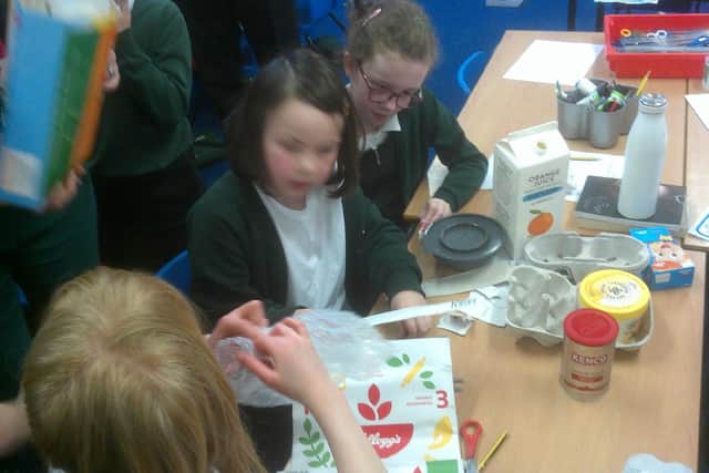 Team members used recycled materials
