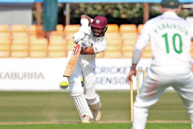 Emilio Gay in action for Northants against Leicestershire on Wednesday (Picture: Peter Short)