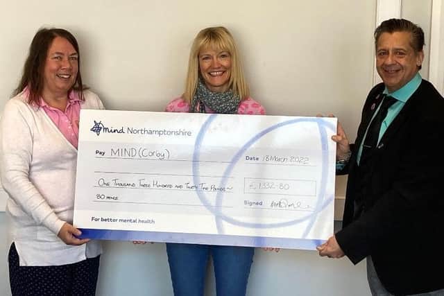 Tata's fundraiser saw this cheque handed over to Corby Mind.