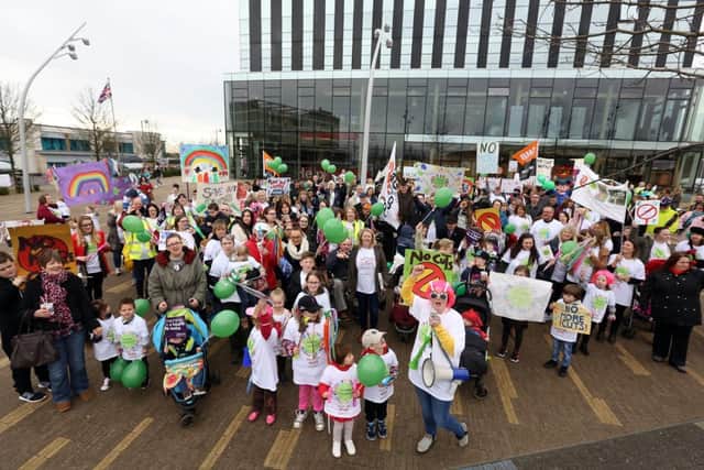 A previous protest when Pen Green's funding was threatened back in 2016