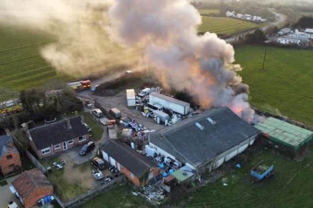 The fire at Humphreys Lodge, Desborough Photo by Andy Carpenter