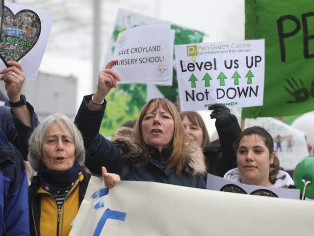 Supporters from four nurseries joined the protests
