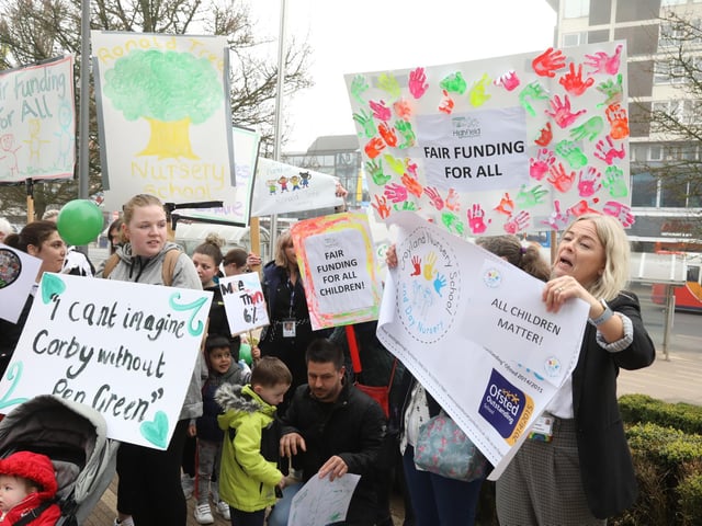 Banners supported 'Fair Funding For All'