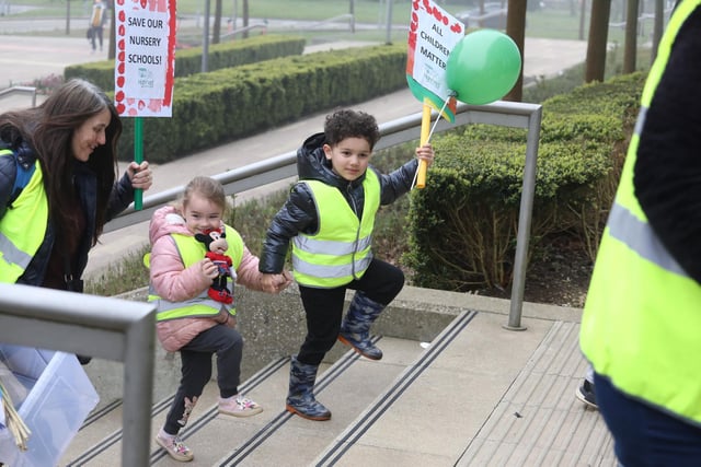 Young protesters from Highfield Nursery in Wellingborough